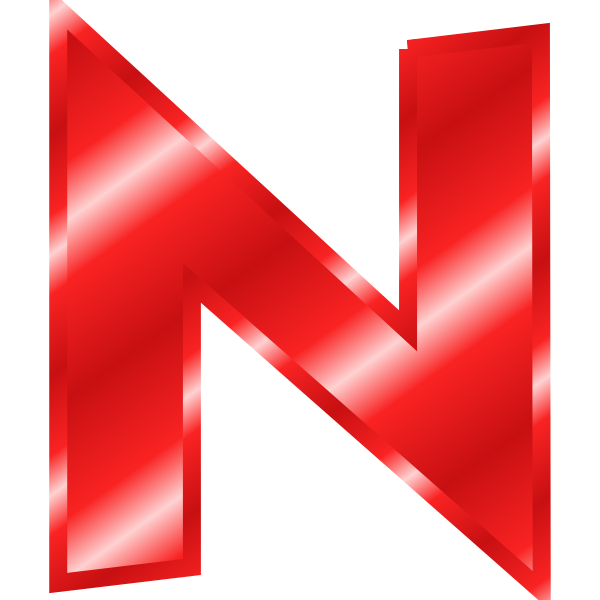 SVG Effect Letters Alphabet red N