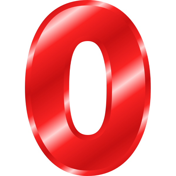 SVG Effect Letters Alphabet red number zero