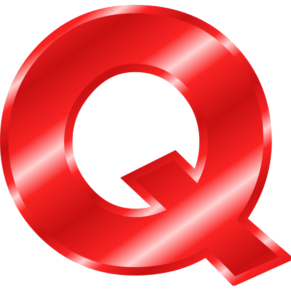 SVG Effect Letters Alphabet red Q