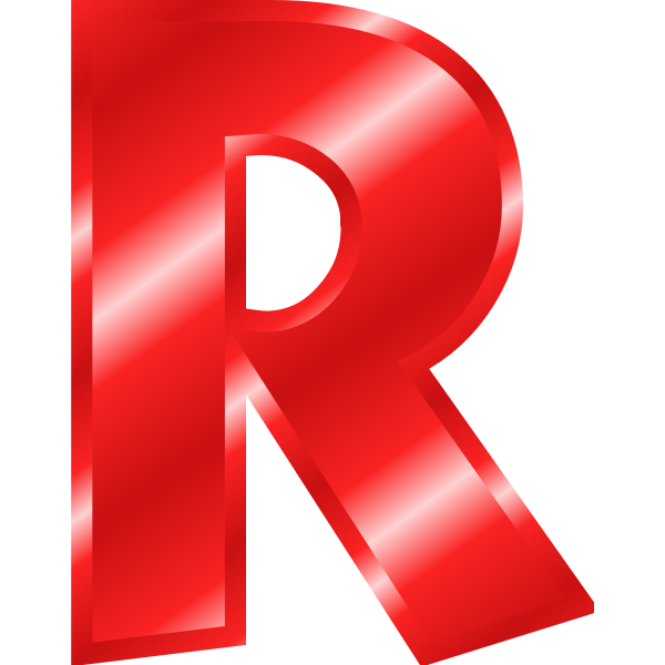 SVG Effect Letters Alphabet red R
