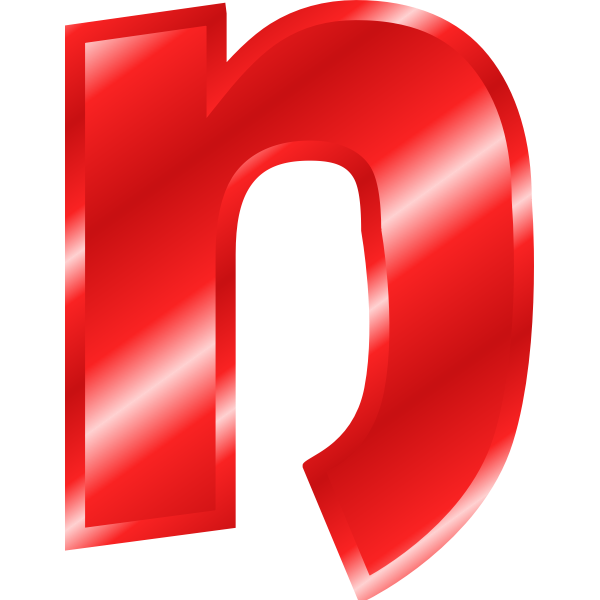 SVG Effect Letters Alphabet red rounded n