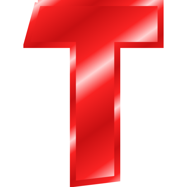 SVG Effect Letters Alphabet red T