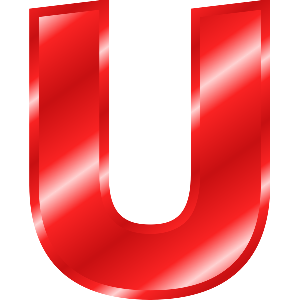 SVG Effect Letters Alphabet red U