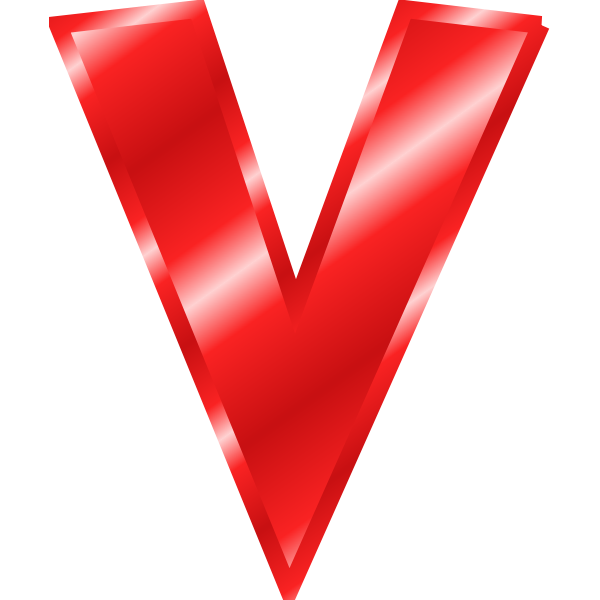 SVG Effect Letters Alphabet red V