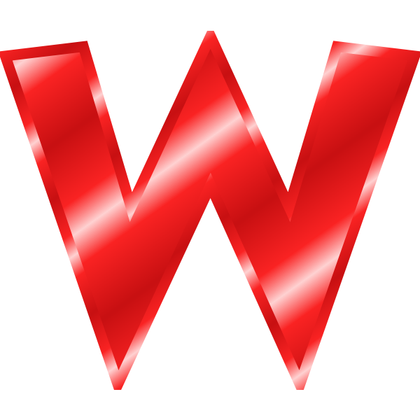 SVG Effect Letters Alphabet red W