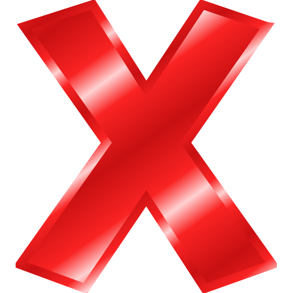 SVG Effect Letters Alphabet red X
