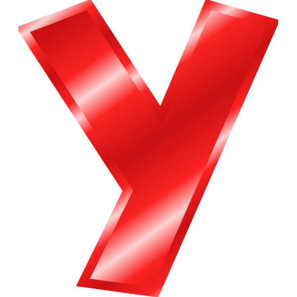SVG Effect Letters Alphabet red Y