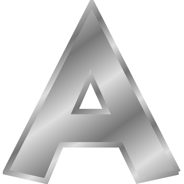 SVG Effect Letters alphabet silver