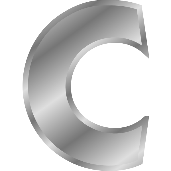SVG Effect Letters alphabet silver