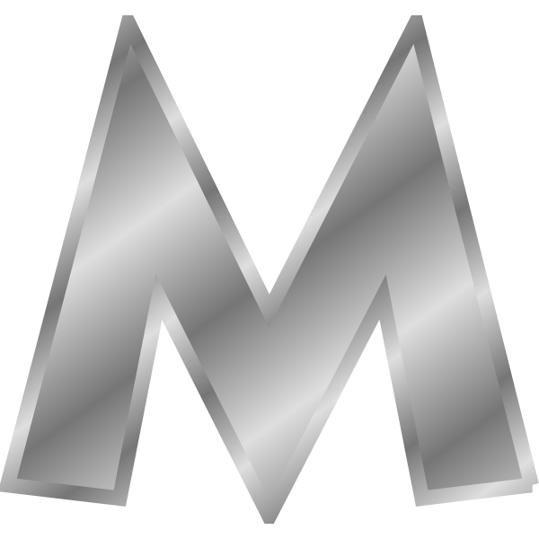 SVG Effect Letters alphabet silver