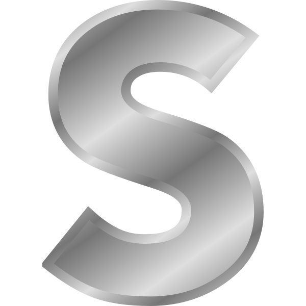 SVG Effect Letters alphabet silver