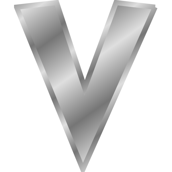 SVG Effect Letters alphabet silver