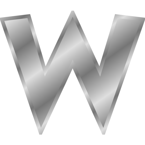 SVG Effect Letters alphabet silver