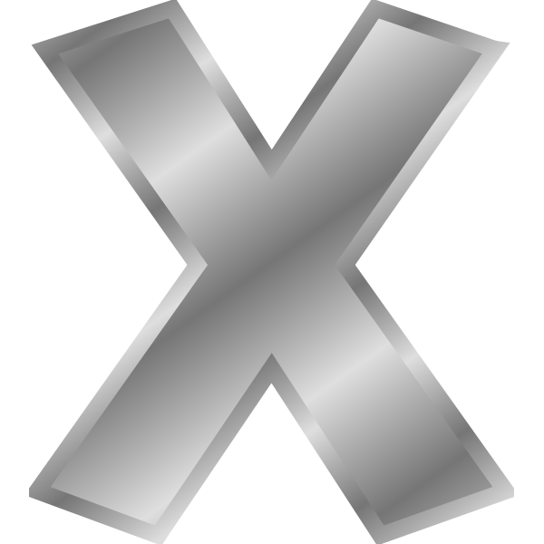 SVG Effect Letters alphabet silver