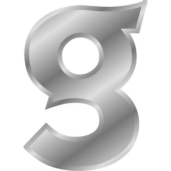 SVG Effect Letters alphabet silver