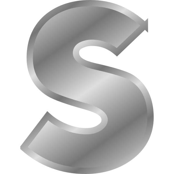 SVG Effect Letters alphabet silver