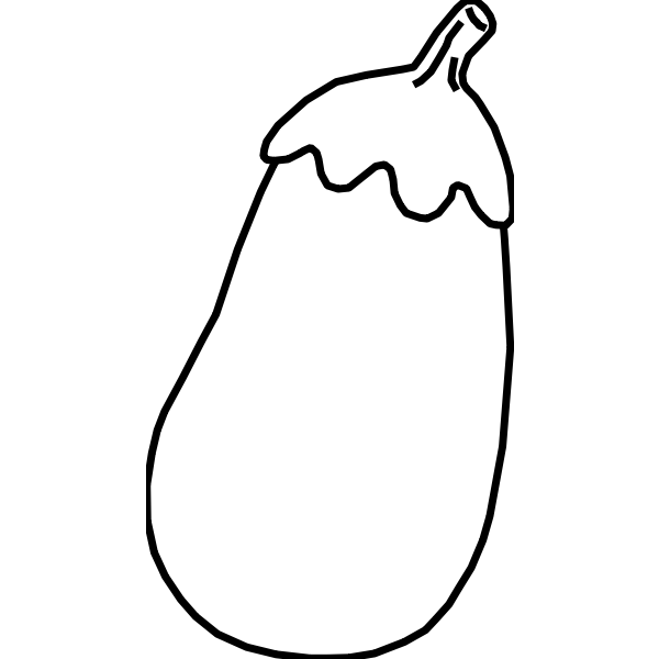 SVG Eggplant line art vector illustration