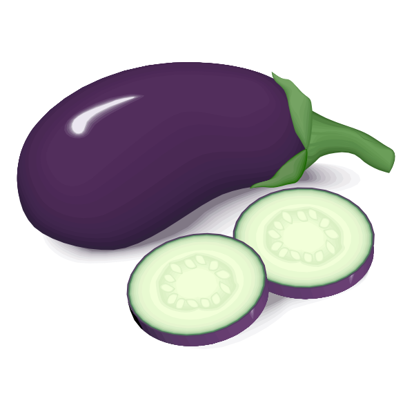 SVG Eggplant with slices