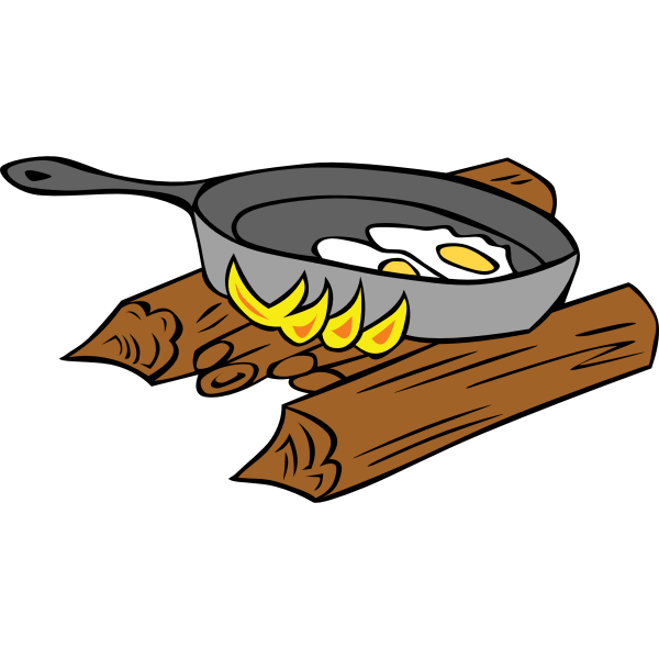 SVG Eggs baked on campfire vector drawing