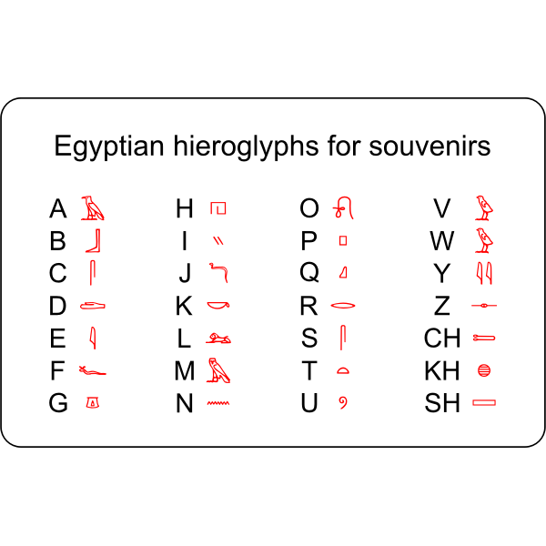 SVG Egyptian hieroglyphs for souvenirs