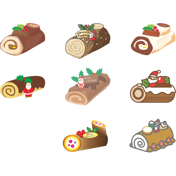 SVG Eight Christmas cakes