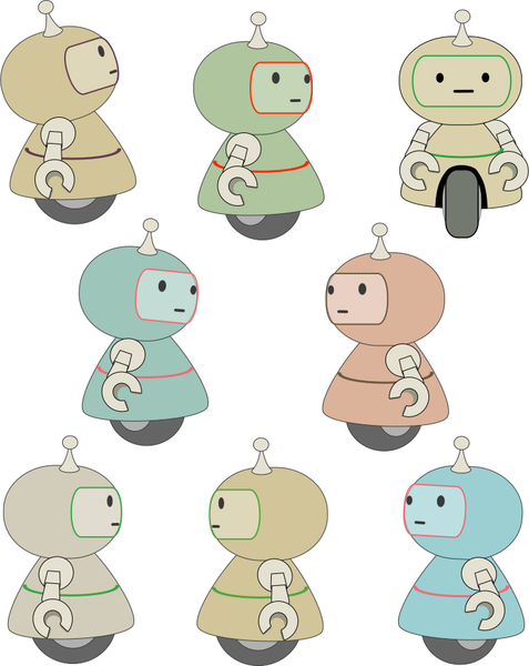 SVG eight little robots
