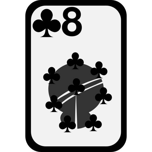 SVG Eight of Clubs funky playing card vector image
