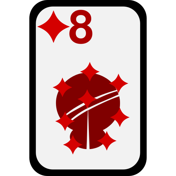 SVG Eight of Diamonds funky playing card vector clip art