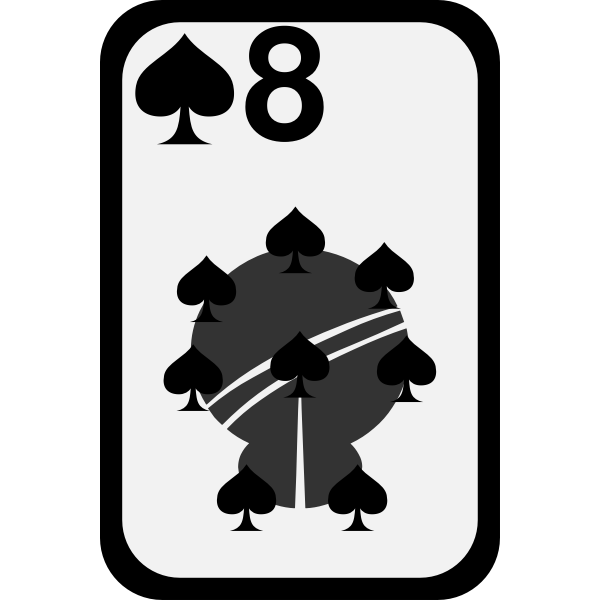 SVG Eight of Spades funky playing card vector clip art