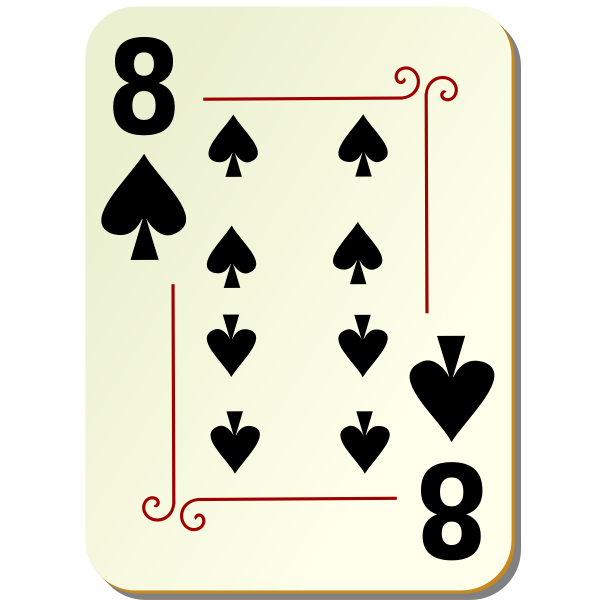 SVG Eight of spades playing card vector illustration