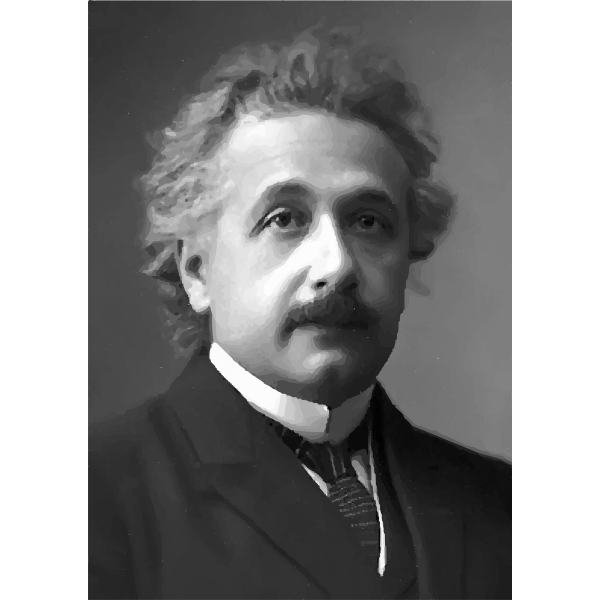 SVG Einstein at younger age vector portrait