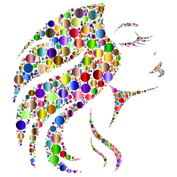 SVG Elegant Girl Circles Prismatic Pattern