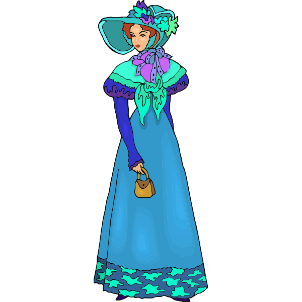 SVG Elegant lady in blue