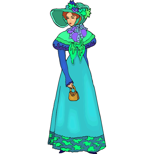 SVG Elegant lady in light blue
