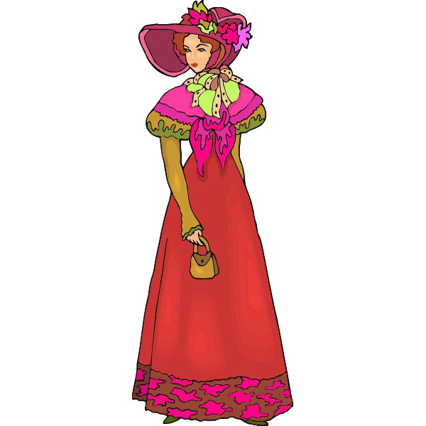 SVG Elegant lady in red