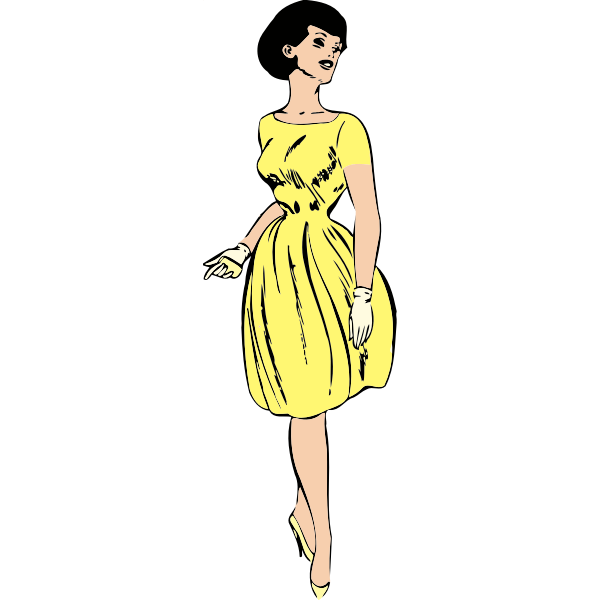 SVG Elegant lady in yellow