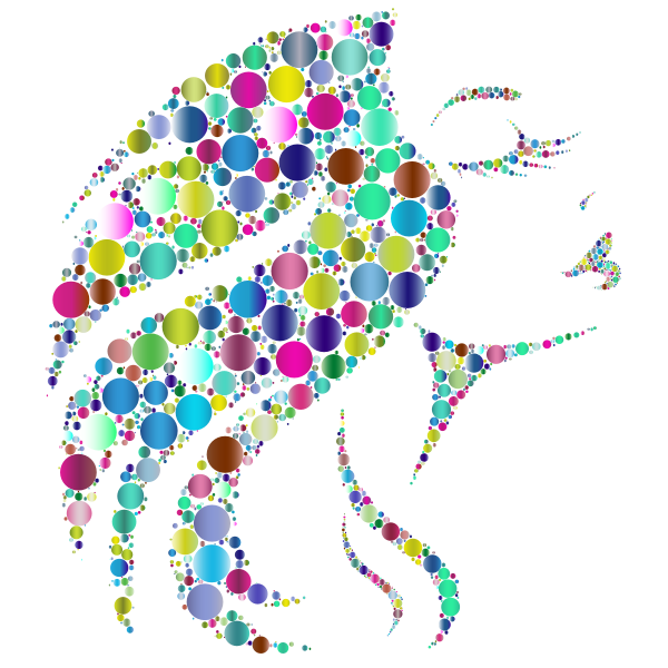 SVG Elegant Woman Circles Prismatic 2