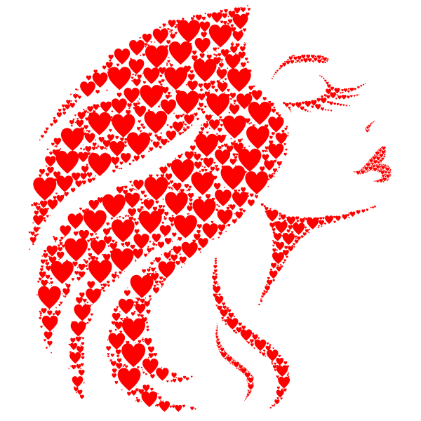 SVG Elegant Woman Hearts