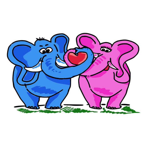SVG Elephant couple