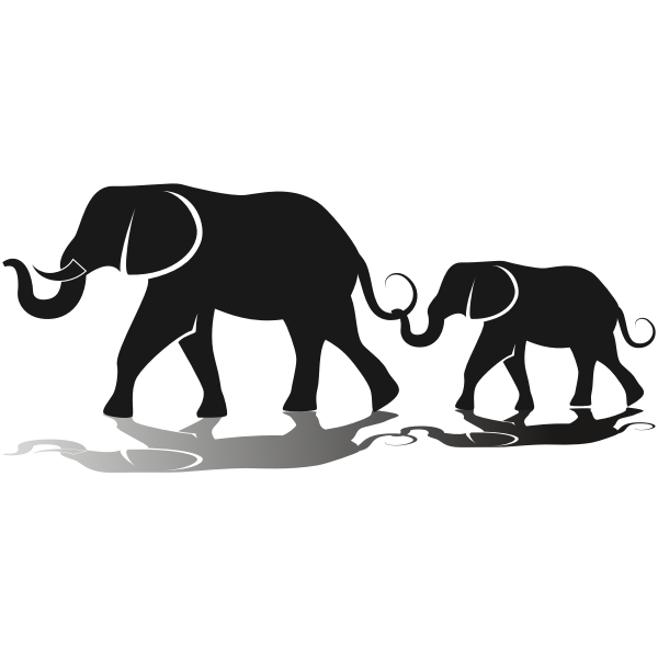 SVG Elephant family