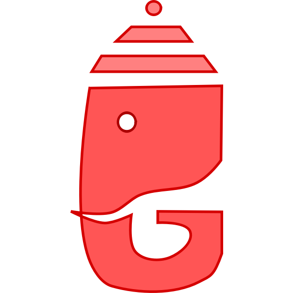 SVG Elephant head cartoon silhouette