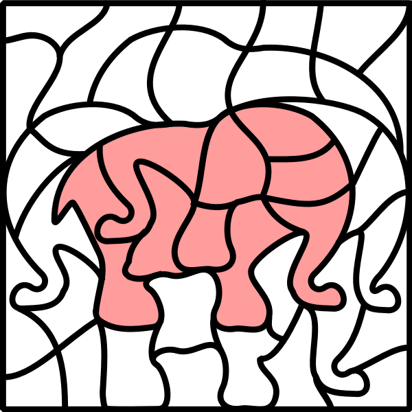 SVG Elephant in coloring book