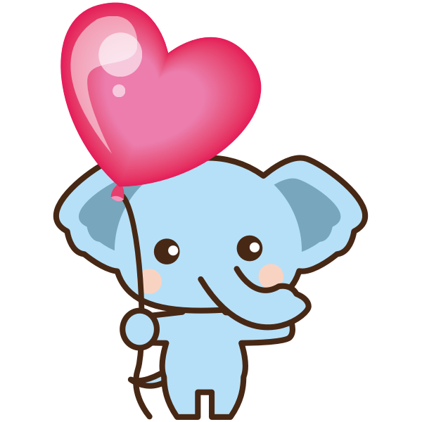 SVG Elephant with balloon