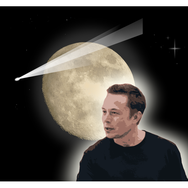 SVG elon musk and moon