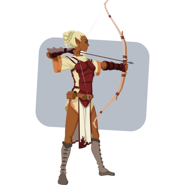 SVG Elven archer vector illustration