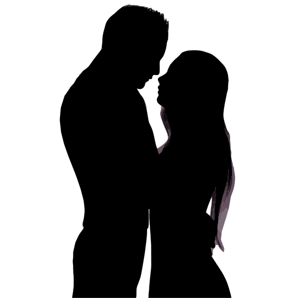 SVG Embracing couple silhouette