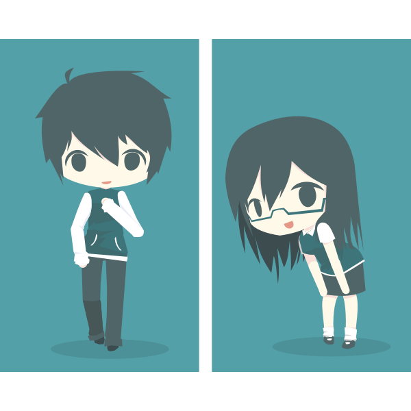 SVG Emo boy and girl