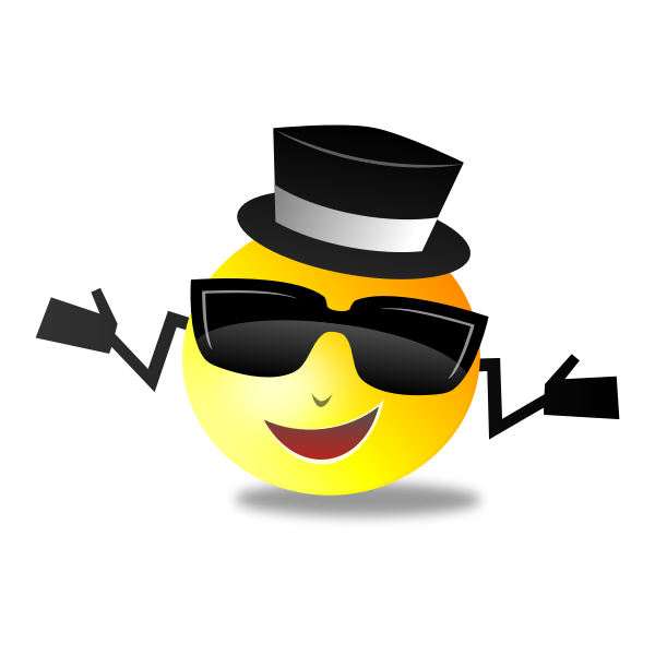 SVG Emoticon with black hat