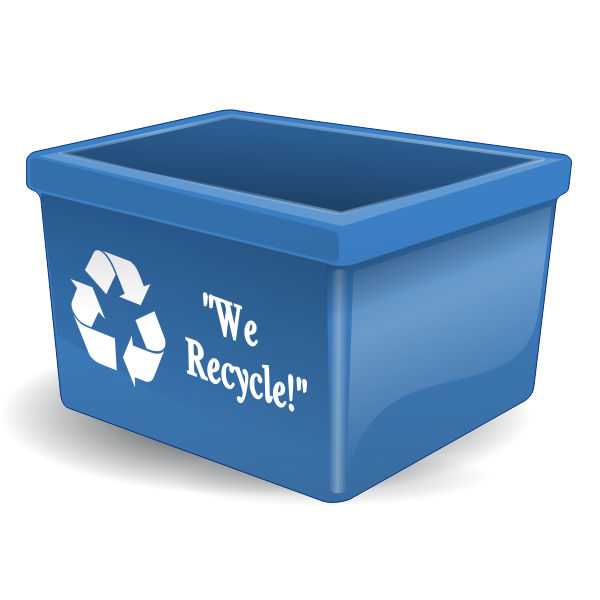 SVG Empty blue recycling bin vector clip art