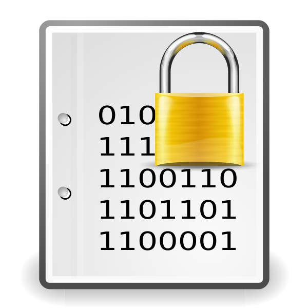 SVG Encrypted document yellow sign vector clip art